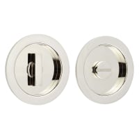 Burlington by Frelan Round Flush Privacy Handle Set - 75mm Diameter - Polished Nickel