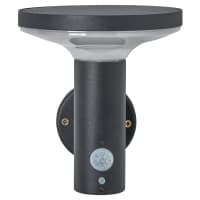 Forum Zink Claire 2W LED Solar Outdoor Down Wall Light with PIR - IP44 - 3000K Warm White - Black