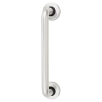 Touchpoint Polished Aluminium 19mm D-Bar Door Pull Handle on Rose - Screw Fix - 255mm Centres