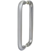 Altro Satin Aluminium 19mm D-Bar Door Pull Handles - Back to Back - 225mm Centres