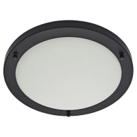 Forum Spa Delphi 2 x E27 Small Flush Bathroom Ceiling Light - IP44 - Satin Black