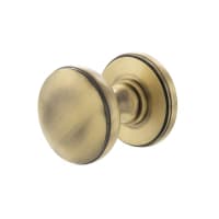 Atlantic Millhouse Brass Edison Domed Mortice Door Knob - 65mm Rose Diameter - Antique Brass