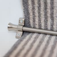 Altro Stair Rod with Fluted Finials - 900mm Length - Satin Nickel