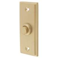 Heritage Brass by M Marcus Satin Brass Rectangular Stepped Bell Push - 83 x 33mm