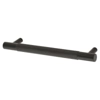 Alexander & Wilks Brunel 13mm Knurled T-Bar Cabinet Pull Handle - 128mm Centres - Matt Black