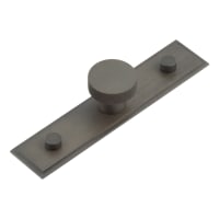 Hoxton by Frelan Wenlock Knurled Round Cabinet Knob on Stepped Backplate - 30mm Diameter - Dark Bronze