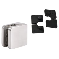 Bohle Square Balustrade Clamps & Inserts - 10mm Glass - 45mm x 45mm - Stainless Effect - Pack of 4