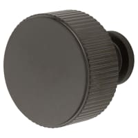 Alexander & Wilks Lucia Reeded Round Cabinet Knob - 35mm Diameter - PVD Dark Bronze