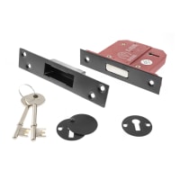 Atlantic 5 Lever Deadlock - 77mm Case - 57mm Backset - Matt Black