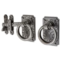 Olde Forge Tudor Style Ring Gate Latch - 160mm Throw - Polished Iron