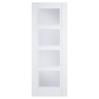LPD Vancouver 4 Light Clear Glazed Primed Solid Internal FD30 Fire Door - 1981 x 762 x 44mm - White