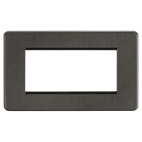 Knightsbridge 2 Gang 4 Module Euro Screwless Faceplate - Smoked Bronze