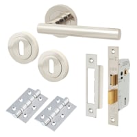 Touchpoint Polished Nickel 3 Lever Sashlock Door Handles on Rose Pack - Ella Range