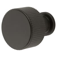Alexander & Wilks Lucia Reeded Round Cabinet Knob - 29mm Diameter - PVD Dark Bronze