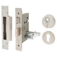 Eurospec BS8621 Bolt Through Euro Profile Sashlock & Thumbturn - 78mm Case - 57mm Backset - Satin Stainless