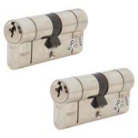 TSS TS007 1 Star 6 Pin 70mm Euro Double Cylinder - 35 + 35mm - Polished Chrome - Keyed Alike