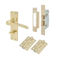 Hampstead Polished Brass Bathroom Lock Handles Pack - Buckingham Range