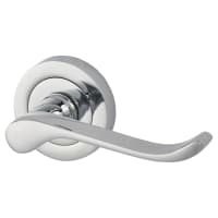 Touchpoint Polished Chrome Scroll Door Handles on Round Rose