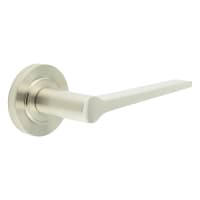 Burlington by Frelan Satin Nickel Fire Rated Door Handles on Round Rose - Knightsbridge Range