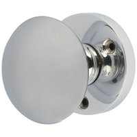 Altro Polished Chrome Solid Brass Round Mortice Door Knob - 58mm Rose Diameter