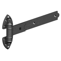 GateMate Heavy Duty Reversible Hook & Band Gate Hinge - 450 x 50mm - Epoxy Black - Pair