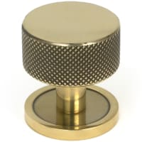 From The Anvil Brompton Knurled Round Cabinet Knob - 32mm Diameter - Aged Brass