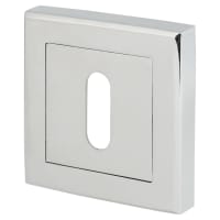 Altro Square Escutcheon - 52 x 52mm - Keyhole - Polished Chrome