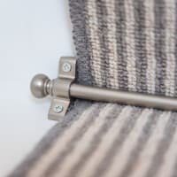Altro Stair Rod with Round Bulb Finials - 900mm Length - Satin Nickel