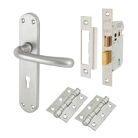 Touchpoint Satin Chrome 3 Lever Sashlock Door Handles Pack - Sassari Range