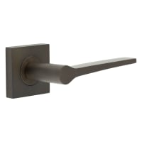 Burlington by Frelan Dark Bronze Fire Rated Door Handles on Square Rose - Knightsbridge Range