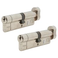TSS TS007 1 Star 6 Pin 95mm Euro Thumbturn Cylinder - 45 Turn + 50mm - Pol Chrome - Keyed To Differ