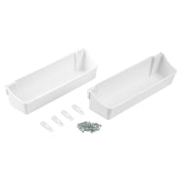 Emuca Supra Auxiliary Tray Kit - 350mm Length - White - Pack of 2