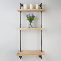 Altro 1/2 Inch 3 Tier Drill Through Pipe Shelf Kit - Grey