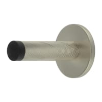 Burlington by Frelan Knurled Projection Door Stop on Plain Rose - 76mm Projection - Satin Nickel