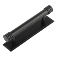 Hoxton by Frelan Sturt 15mm Reeded T-Bar Cabinet Pull Handle on Stepped Backplate - 96mm c/c - Black