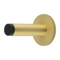 Burlington by Frelan Plain Projection Door Stop on Knurled Rose - 76mm Projection - Satin Brass