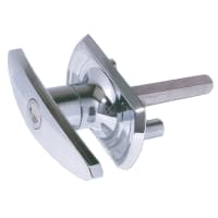 Sterling Garage Door Lock Handle - Diamond Spindle - 75 x 44mm - Nickel Plated