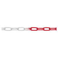 Welded Steel Chain - 6 x 42mm - 10m Length - Red/White