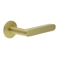 CRES by Frelan Satin Brass Sprung Fire Rated Door Handles on Round Rose - CR-101 Range