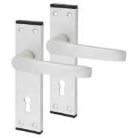 Touchpoint Satin Aluminium Keyhole Lock Door Handles - Tiger Range - 152 x 38mm