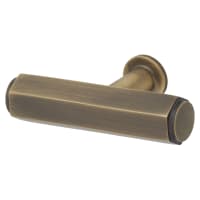 Alexander & Wilks Vesper Hex 14mm T-Bar Cabinet Knob - 55 x 33mm - Antique Brass