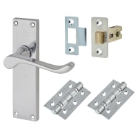 Touchpoint Polished Chrome Victorian Scroll Latch Door Handles Pack