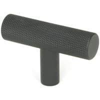 From The Anvil Brompton 14mm Knurled T-Bar Cabinet Knob - 50 x 32mm - Matt Black