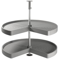 Emuca 3/4 Tray Carousel Set - Cabinet Width 800mm - Grey Plastic