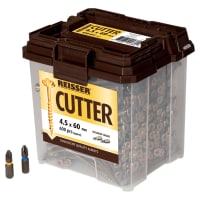 Reisser Cutter Pozi Countersunk Wood Screws Tub - 4.5 x 60mm - Yellow Zinc - Pack of 600