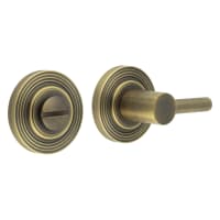 Burlington by Frelan Easy Turn & Release with Reeded Rose - 50mm Diameter - Antique Brass