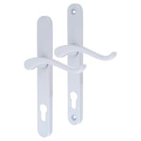 Fab & Fix Premium Satin Silver uPVC Scroll Multipoint Door Handles - 92mm c/c - LH - Balmoral Range