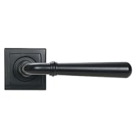 From The Anvil Matt Black Door Handles on Square Rose - Newbury Range