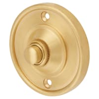Hampstead Satin Brass Round Bell Push - 65mm Diameter