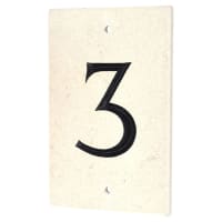 Limestone Screw Fix Door Numeral - 3 - 140 x 90mm - Natural Limestone